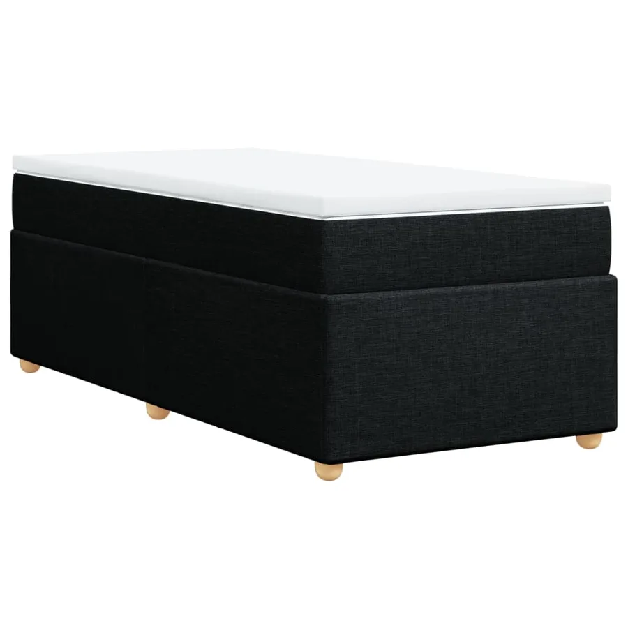 Sommier à lattes de lit avec matelas Noir 100x200 cm Tissu - 2