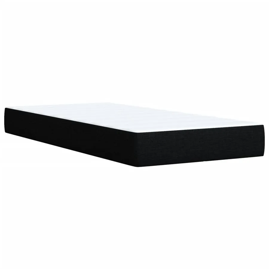 Sommier à lattes de lit avec matelas Noir 100x200 cm Tissu - 6