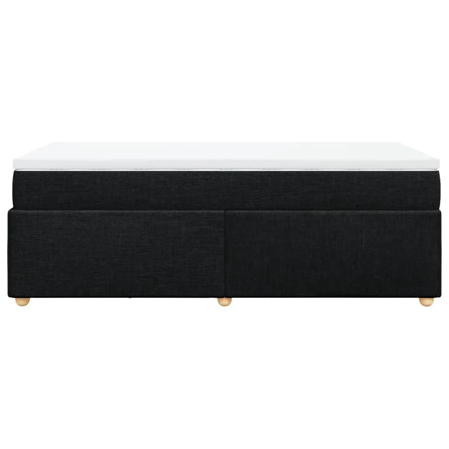 Sommier à lattes de lit avec matelas Noir 100x200 cm Tissu - 8