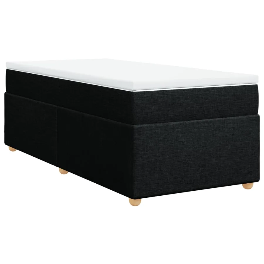 Sommier à lattes de lit avec matelas Noir 100x200 cm Tissu - 9