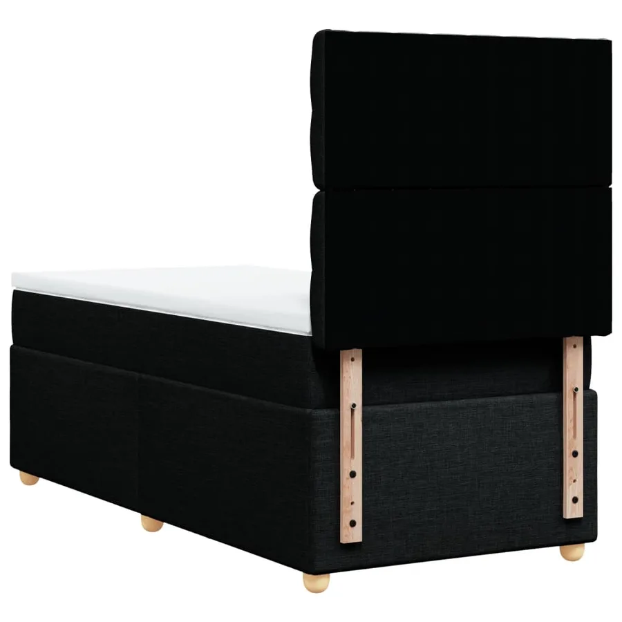 Sommier à lattes de lit avec matelas Noir 100x200 cm Tissu - 6
