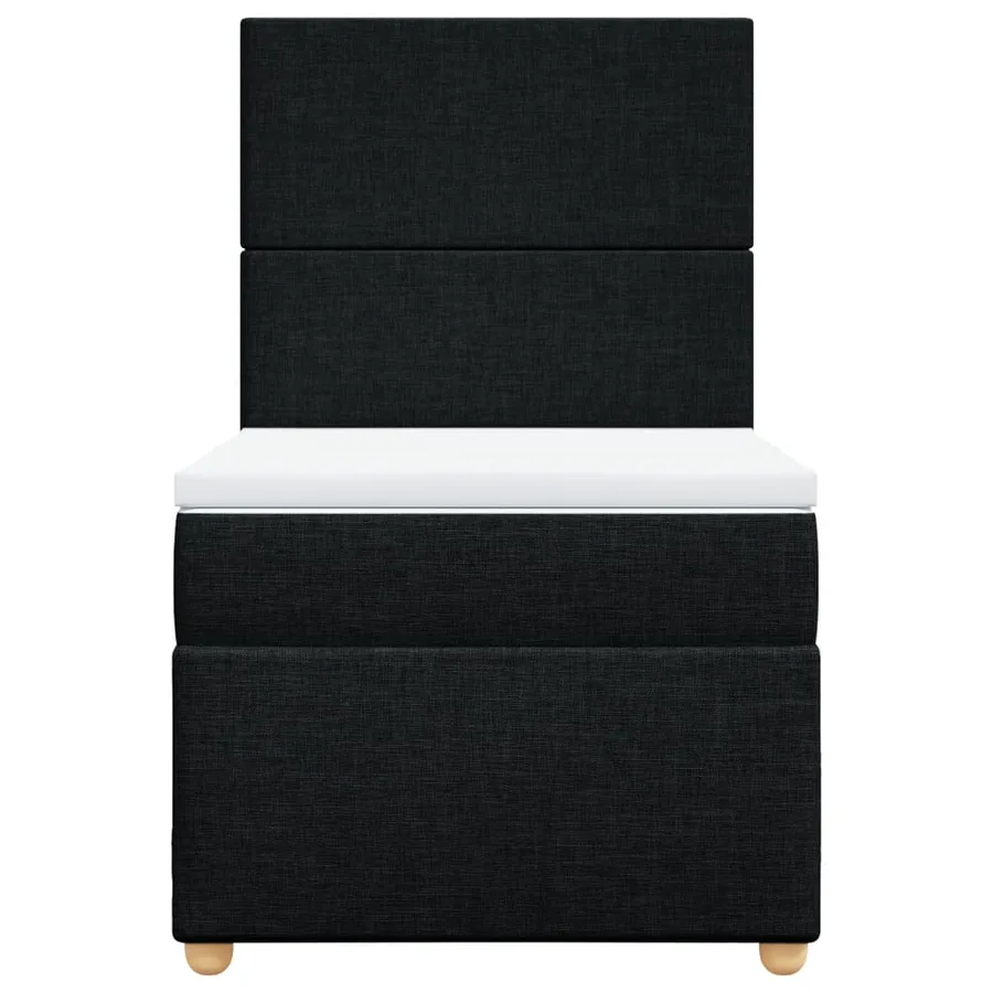 Sommier à lattes de lit avec matelas Noir 100x200 cm Tissu - 4