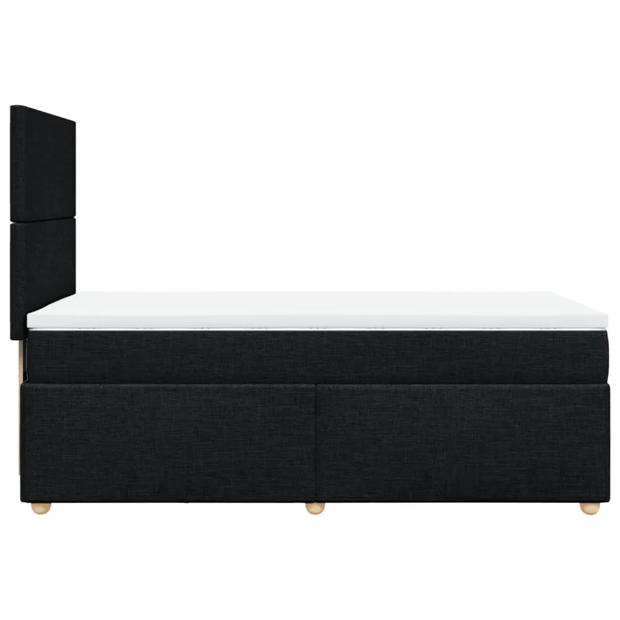 Sommier à lattes de lit avec matelas Noir 100x200 cm Tissu - 5