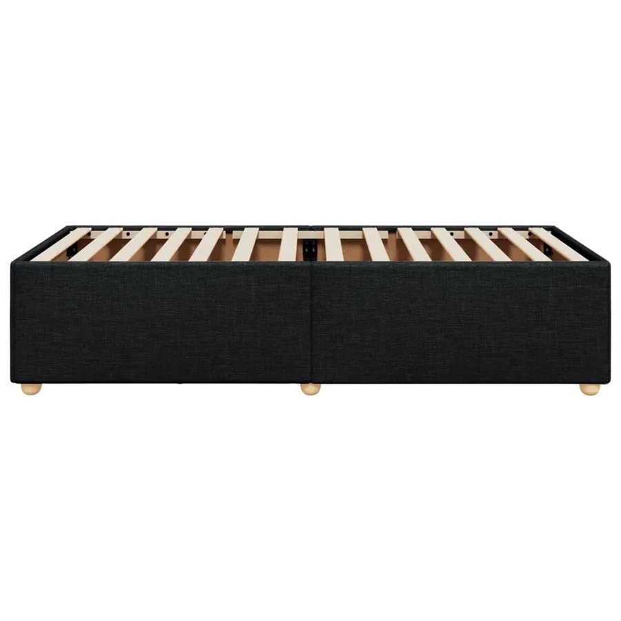 Cadre de lit sans matelas noir 100x200 cm tissu - 5