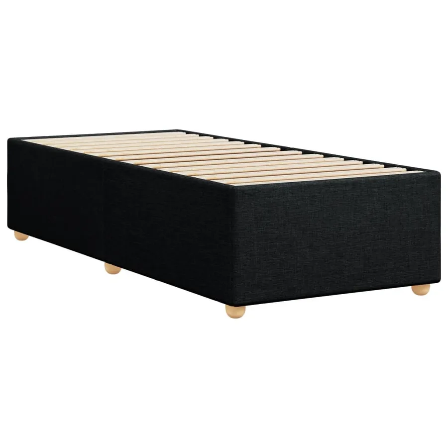 Cadre de lit sans matelas noir 100x200 cm tissu - 6