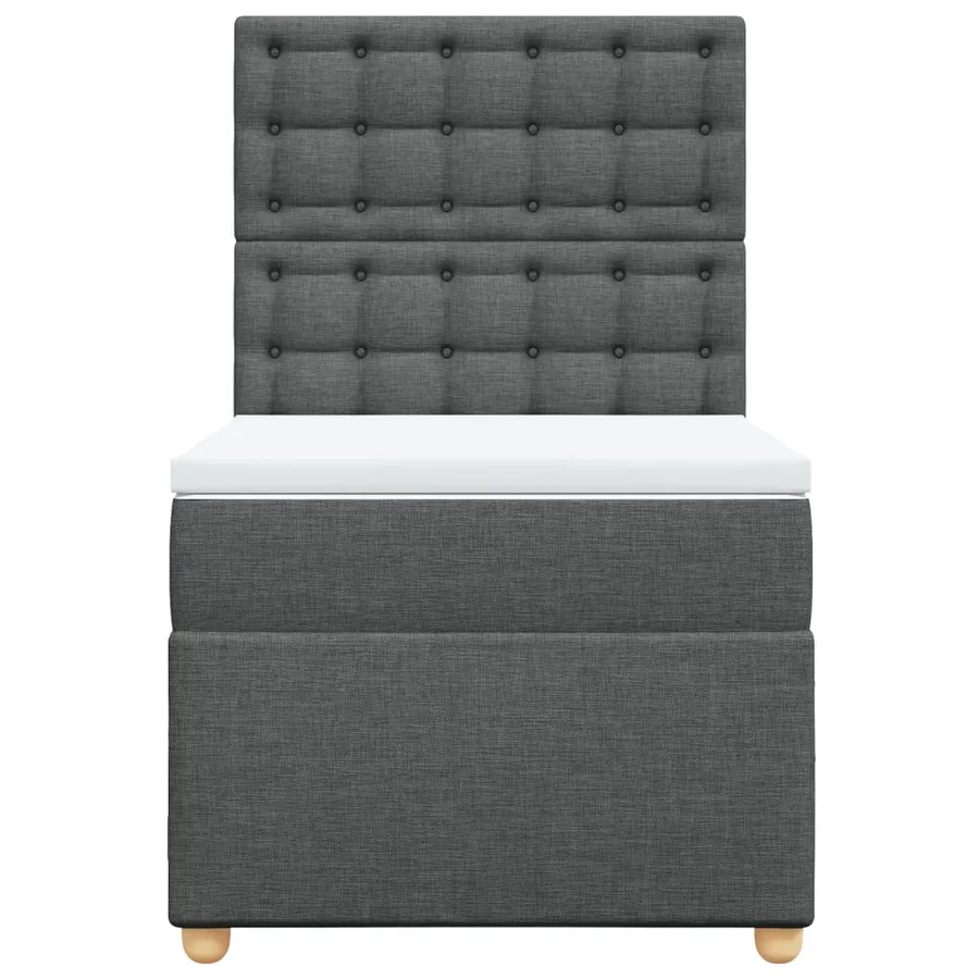 Sommier à lattes de lit avec matelas Gris foncé 90x200 cm Tissu - 6
