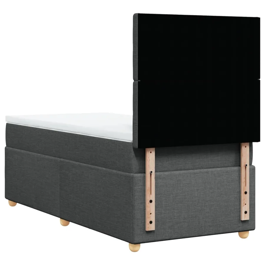 Sommier à lattes de lit avec matelas Gris foncé 90x200 cm Tissu - 6