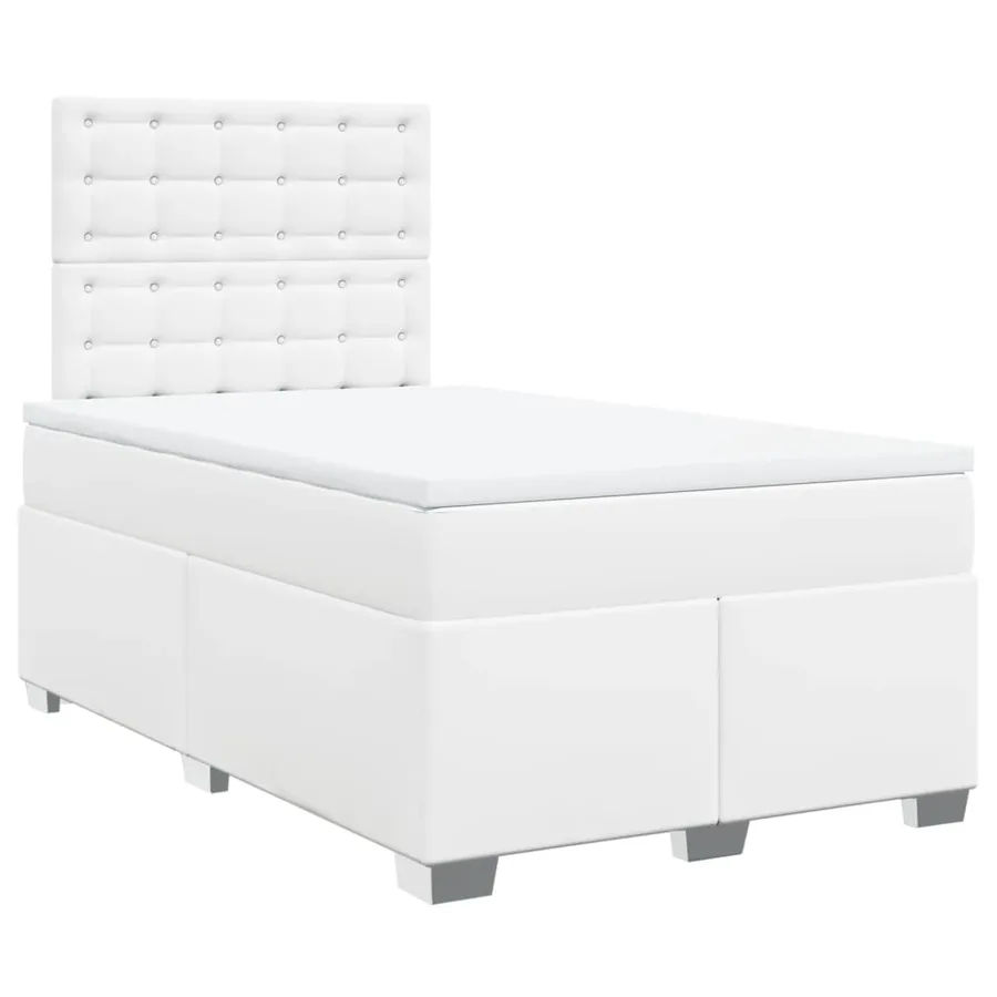 Sommier à lattes de lit avec matelas Blanc 120x200cm Similicuir - 2