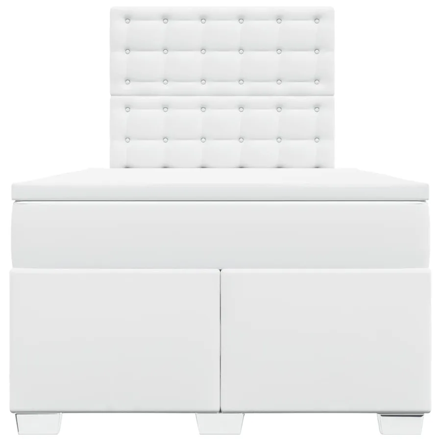 Sommier à lattes de lit avec matelas Blanc 120x200cm Similicuir - 4