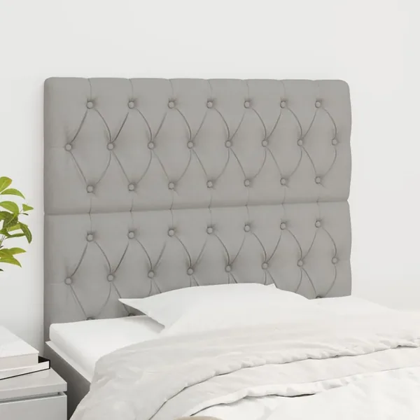 Tête de lit Gris clair 100x7x118/128 cm Tissu