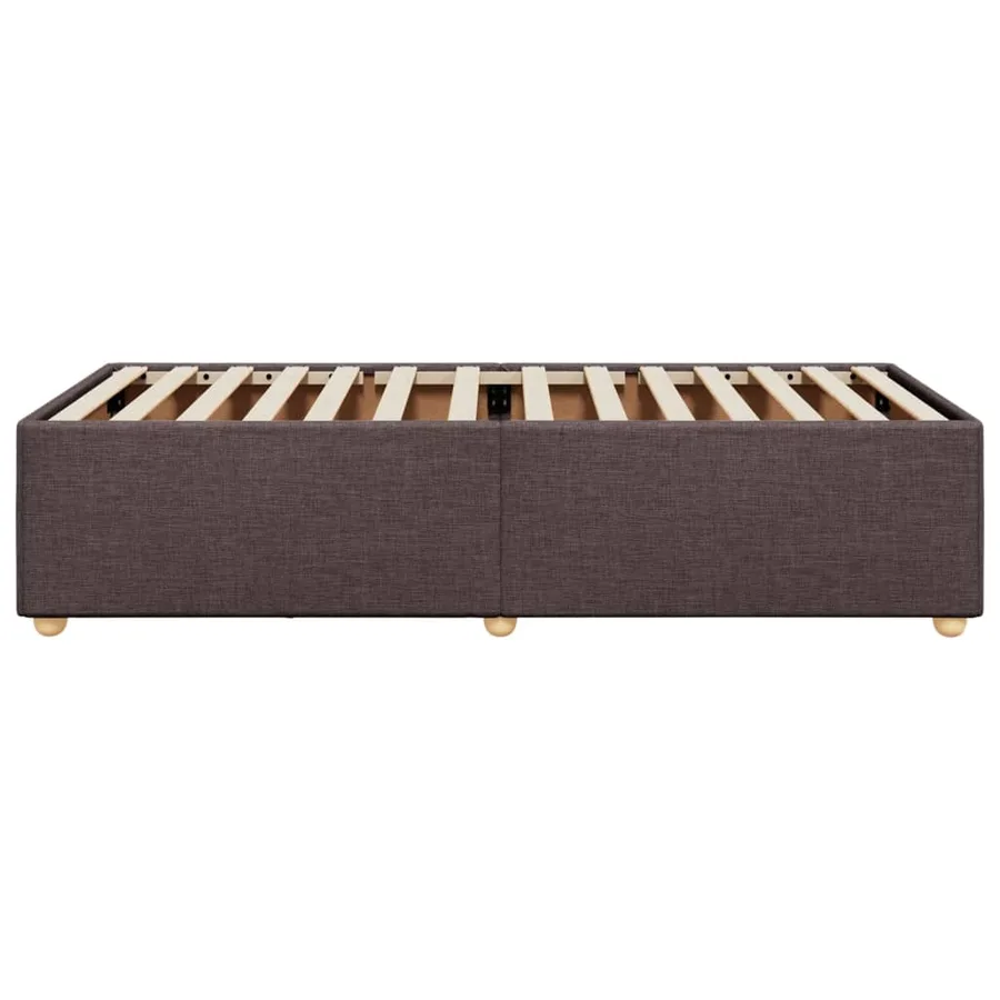 Cadre de lit sans matelas marron foncé 90x200 cm tissu - 5