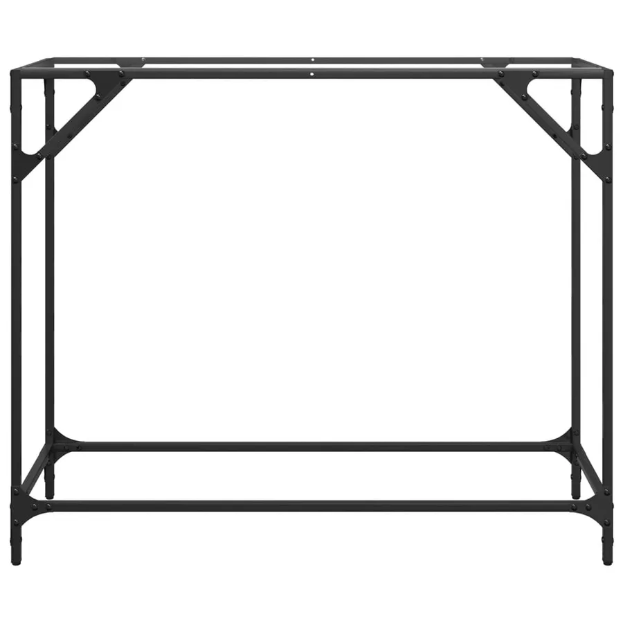 Table console avec dessus en verre transparent 98x35x81cm acier - 4
