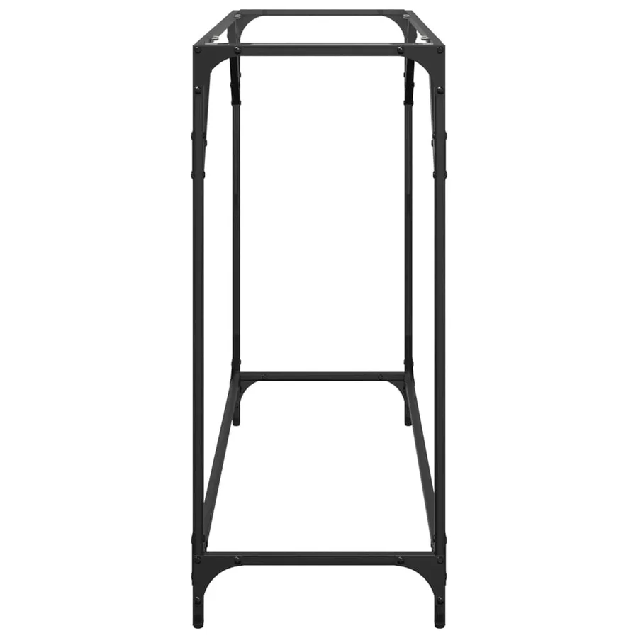 Table console avec dessus en verre transparent 98x35x81cm acier - 5