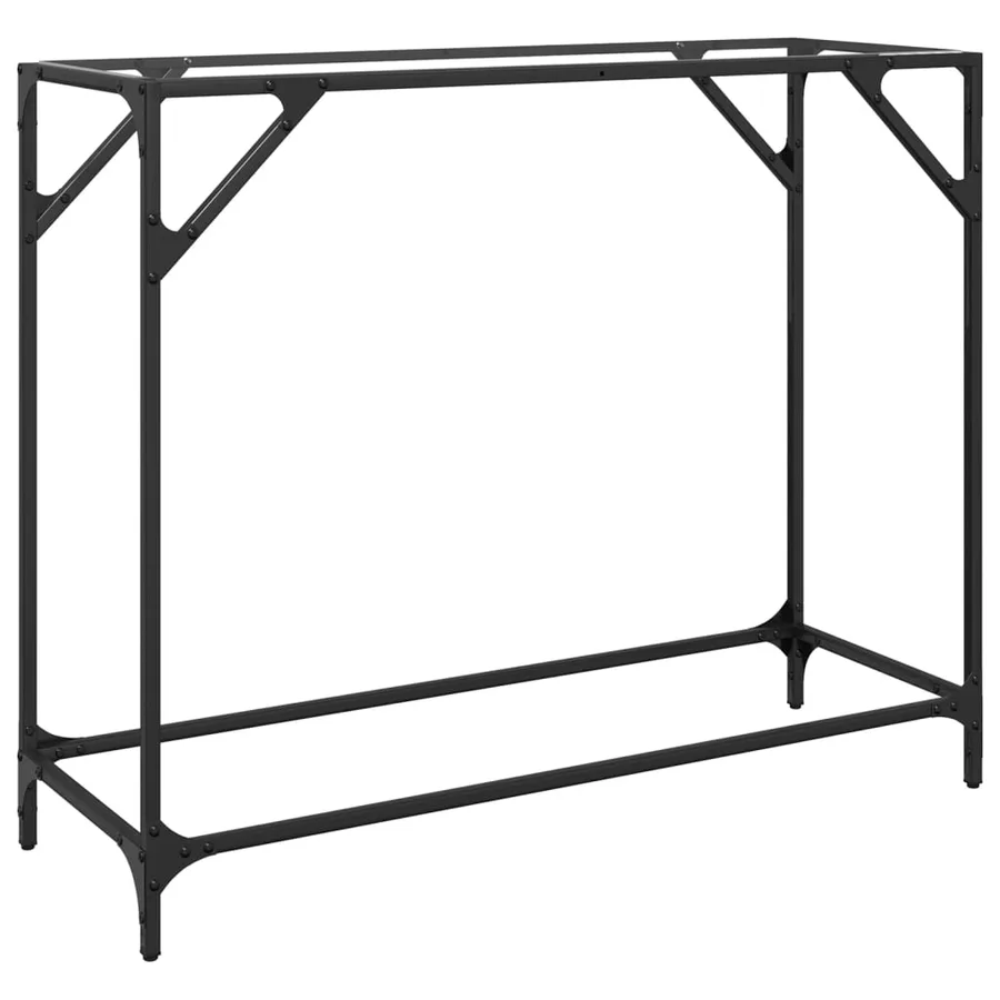 Table console avec dessus en verre transparent 98x35x81cm acier - 6