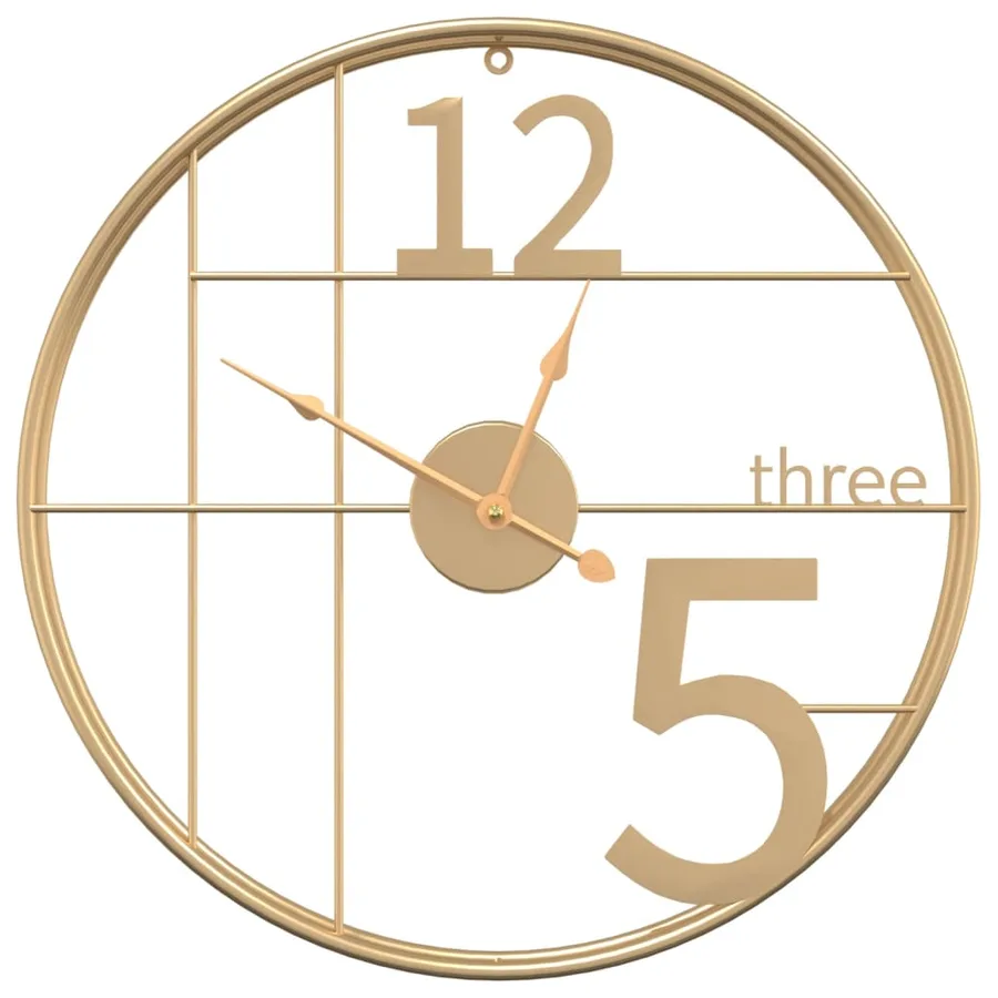 Horloge murale doré Ø50 cm fer - 2