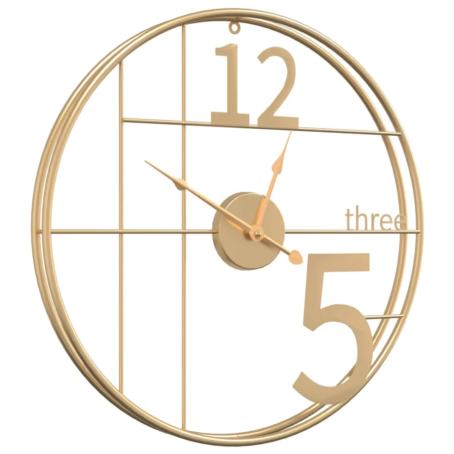 Horloge murale doré Ø50 cm fer - 3