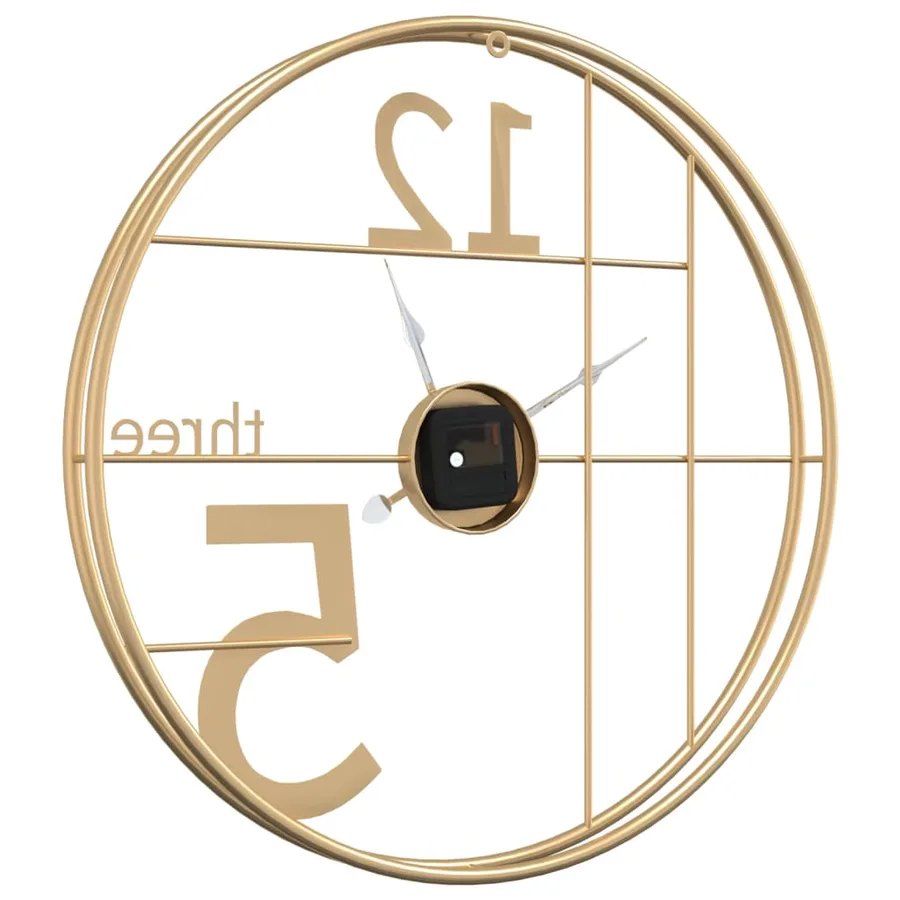 Horloge murale doré Ø50 cm fer - 5