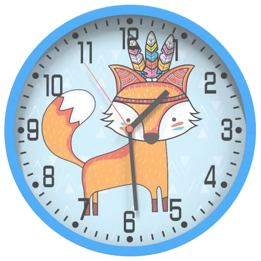 Horloge murale bleu Ø25,5 cm polystyrène et verre - 2
