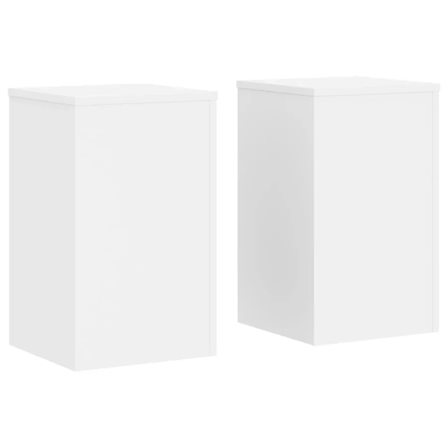 Supports pour plantes 2 pcs blanc 30x30x50 cm bois d'ingénierie - 2