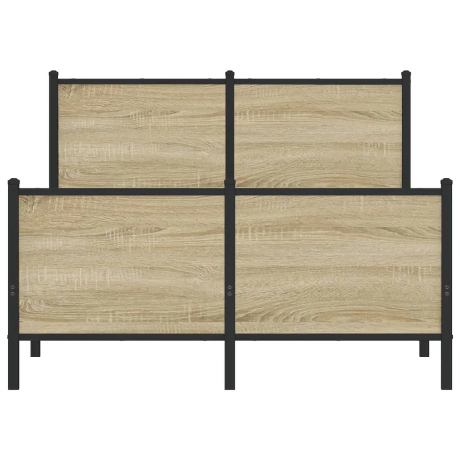 Cadre de lit en métal sans matelas chêne sonoma 120x200 cm - 5