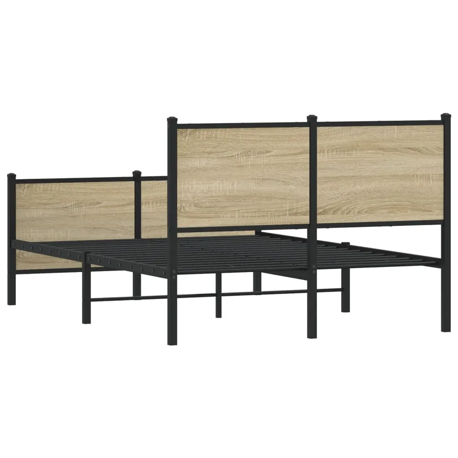 Cadre de lit en métal sans matelas chêne sonoma 120x200 cm - 7