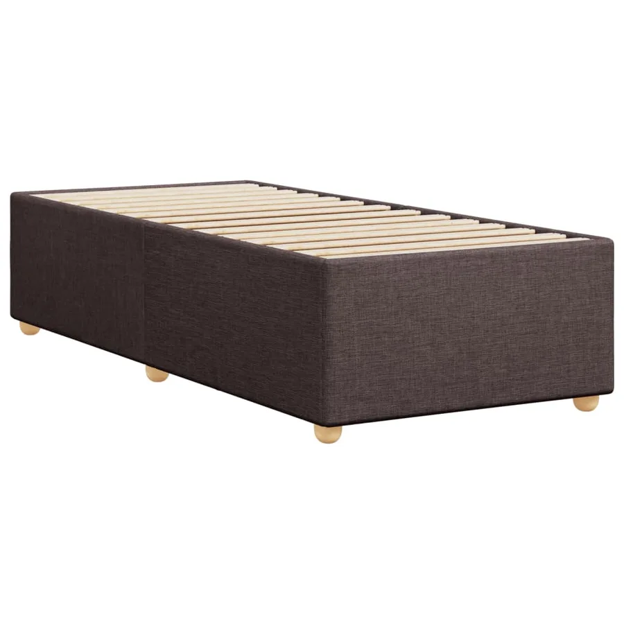 Cadre de lit sans matelas marron foncé 90x190 cm tissu - 6