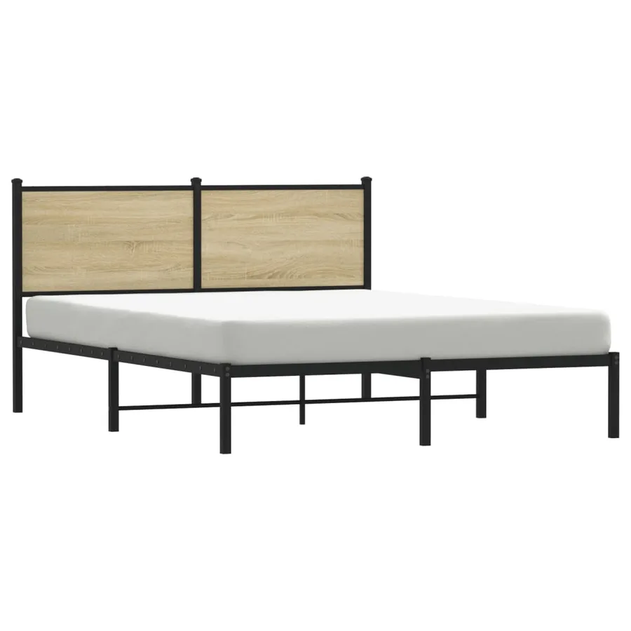 Cadre de lit en métal sans matelas chêne sonoma 150x200 cm - 4