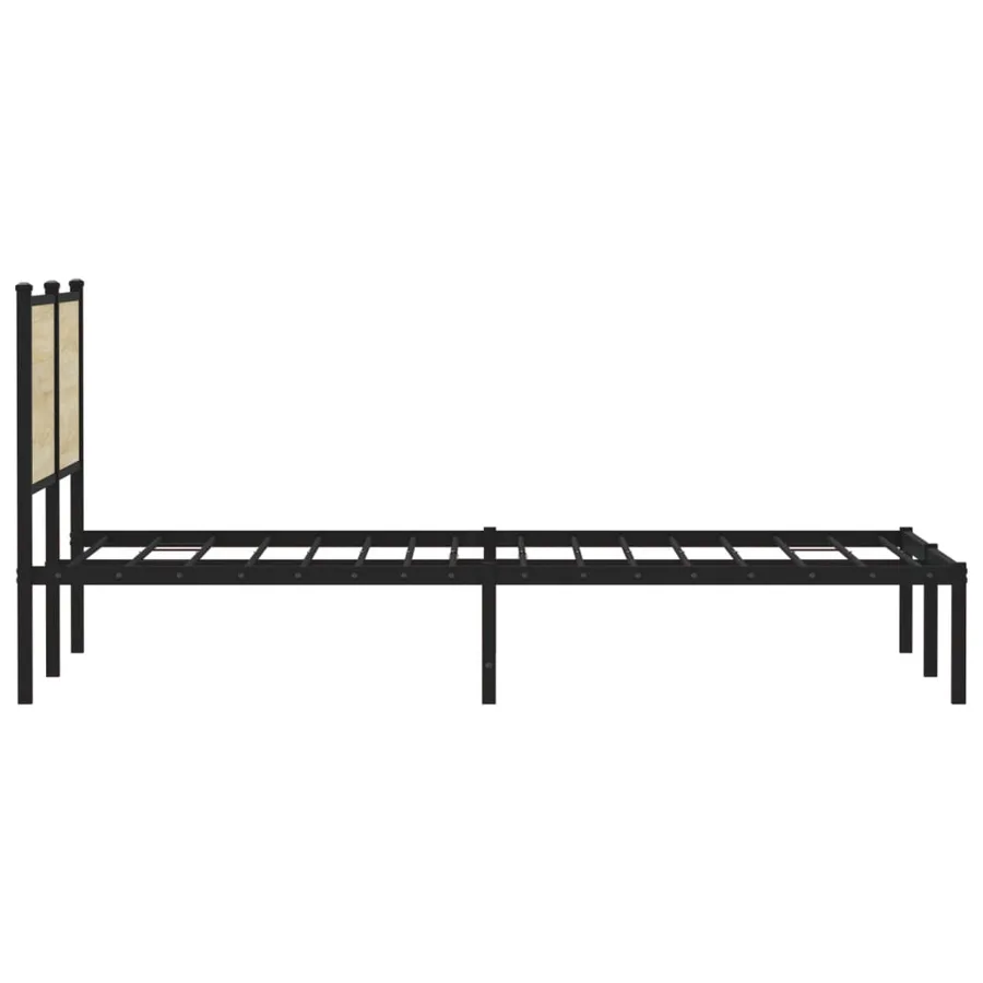 Cadre de lit en métal sans matelas chêne sonoma 150x200 cm - 6