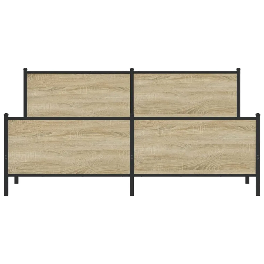 Cadre de lit en métal sans matelas chêne sonoma 193x203 cm - 5