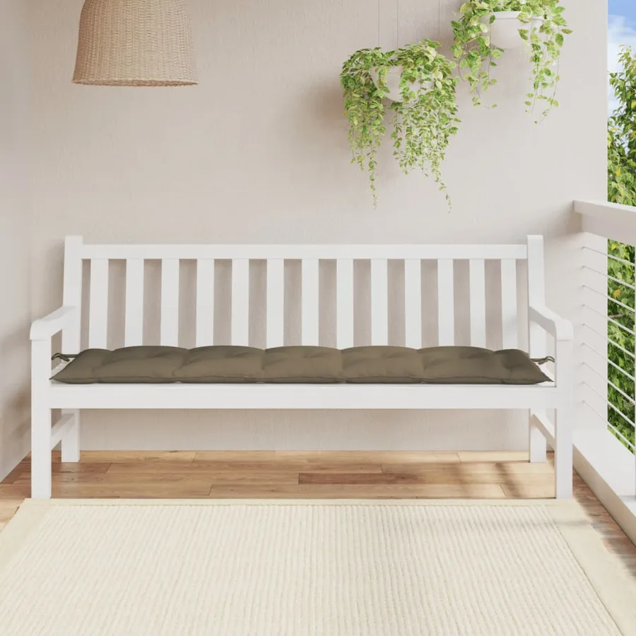 Coussin de banc de jardin taupe mélangé 180x50x7 cm tissu - 3