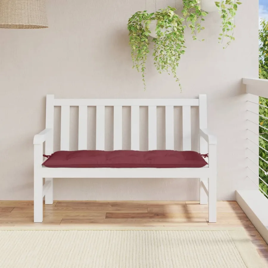 Coussin de banc de jardin rouge bordeaux mélangé tissu - 3