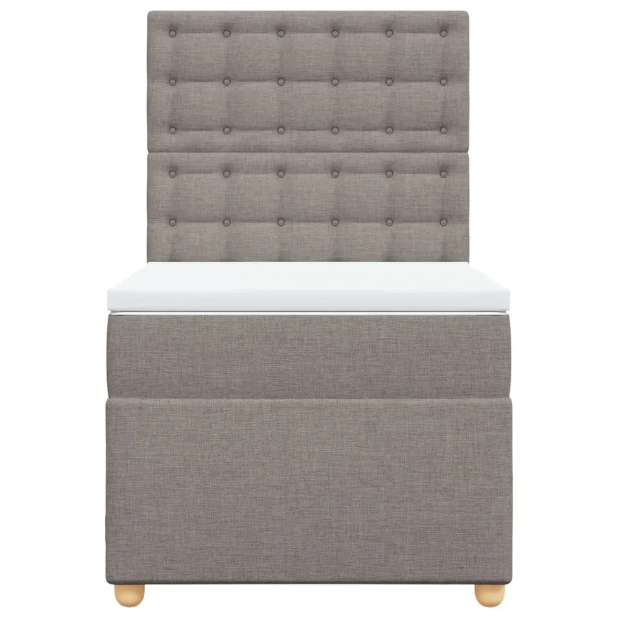Sommier à lattes de lit avec matelas Taupe 100x200 cm Tissu - 4