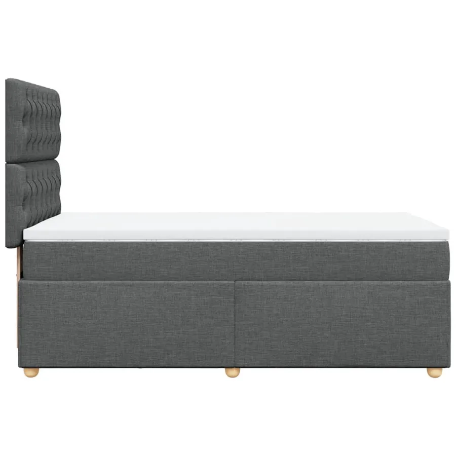 Sommier à lattes de lit avec matelas Gris foncé 100x200cm Tissu - 5