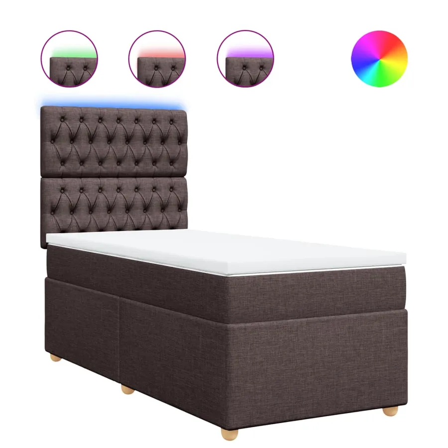 Sommier à lattes de lit avec matelas Marron foncé 100x200 cm - 2