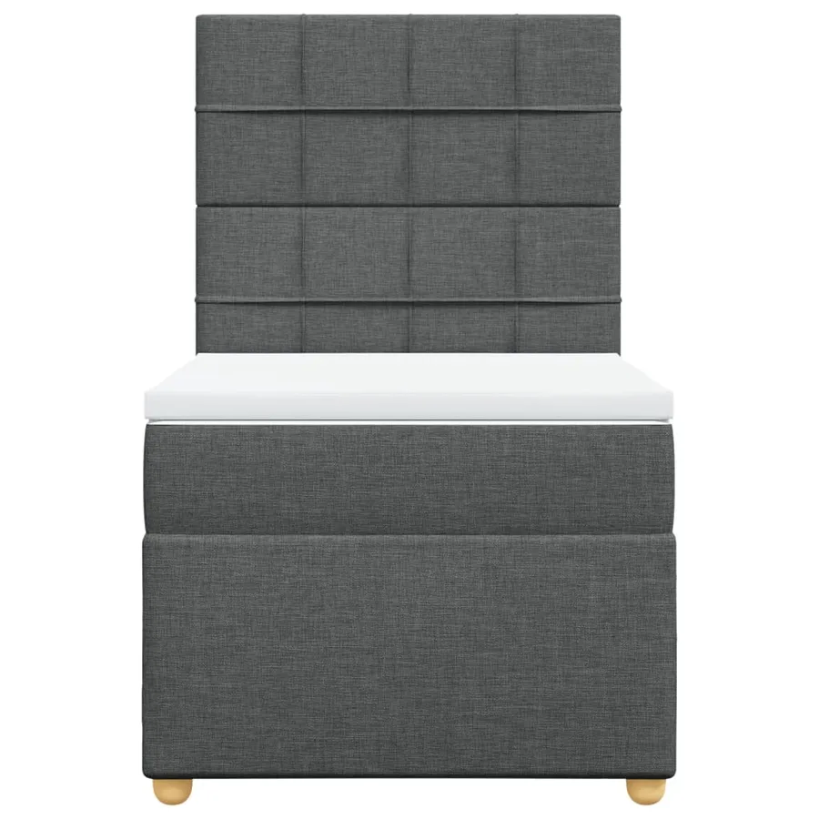 Sommier à lattes de lit avec matelas Gris foncé 100x200cm Tissu - 6