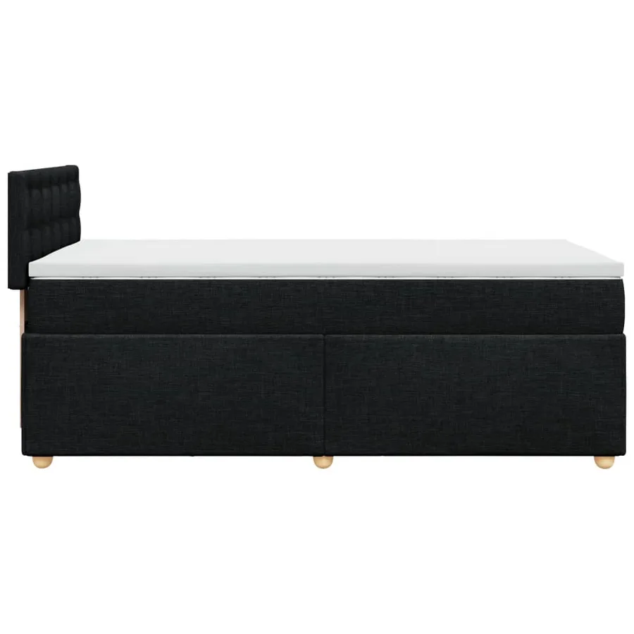 Sommier à lattes de lit avec matelas Noir 100x200 cm Tissu - 7