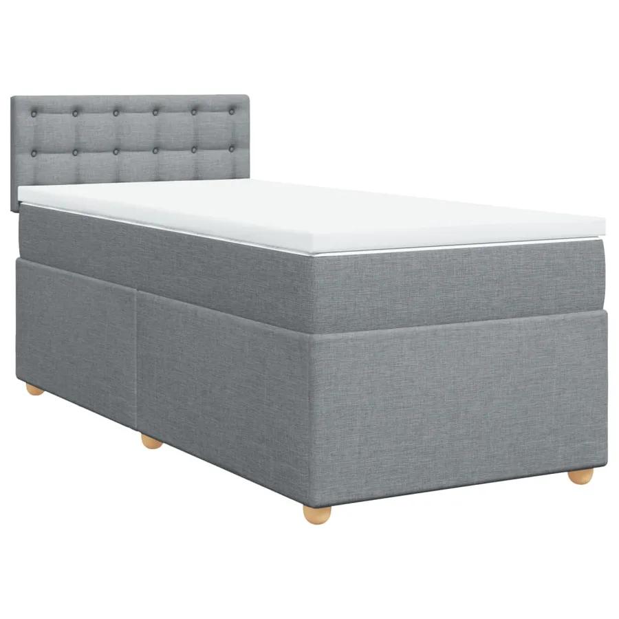 Sommier à lattes de lit avec matelas Gris clair 90x200 cm Tissu - 3
