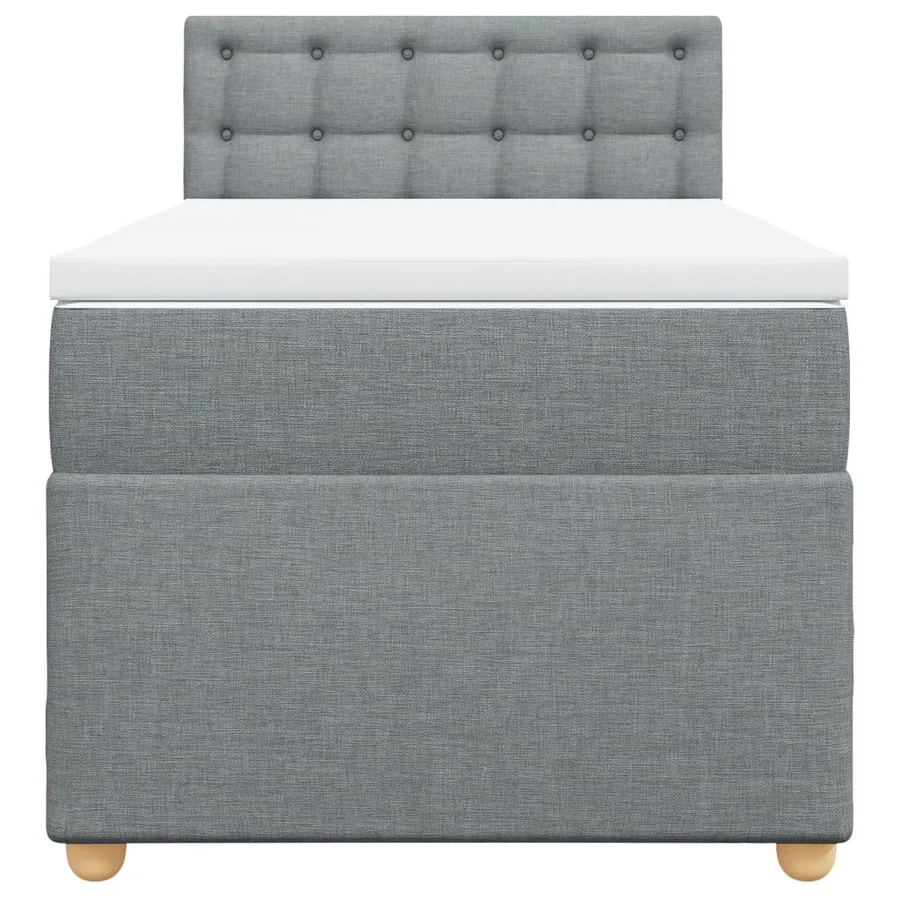 Sommier à lattes de lit avec matelas Gris clair 90x200 cm Tissu - 6