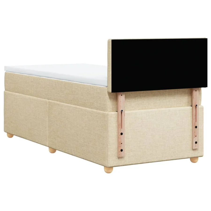 Sommier à lattes de lit avec matelas Crème 100x200 cm Tissu - 6