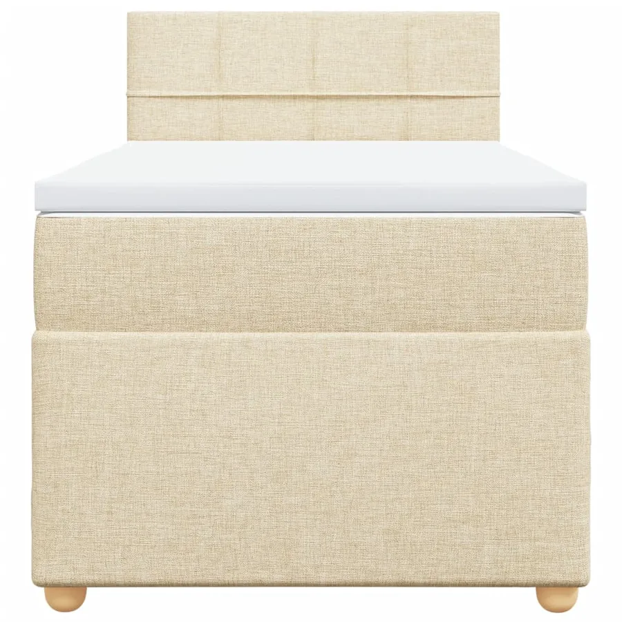 Sommier à lattes de lit avec matelas Crème 100x200 cm Tissu - 6