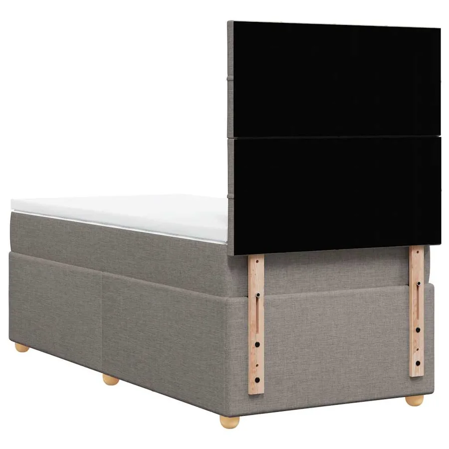 Sommier à lattes de lit avec matelas Taupe 90x200 cm Tissu - 8