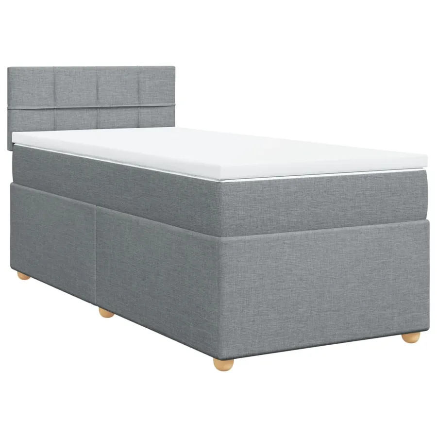 Sommier à lattes de lit avec matelas Gris clair 90x200 cm Tissu - 3