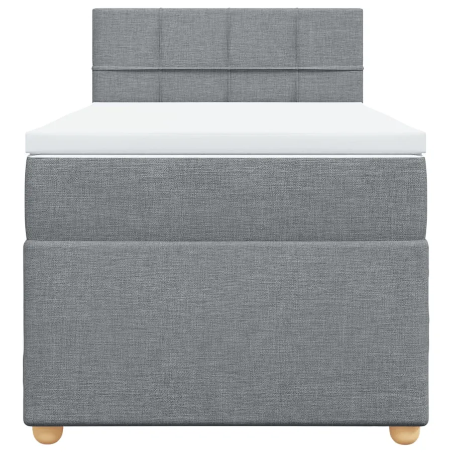 Sommier à lattes de lit avec matelas Gris clair 90x200 cm Tissu - 6