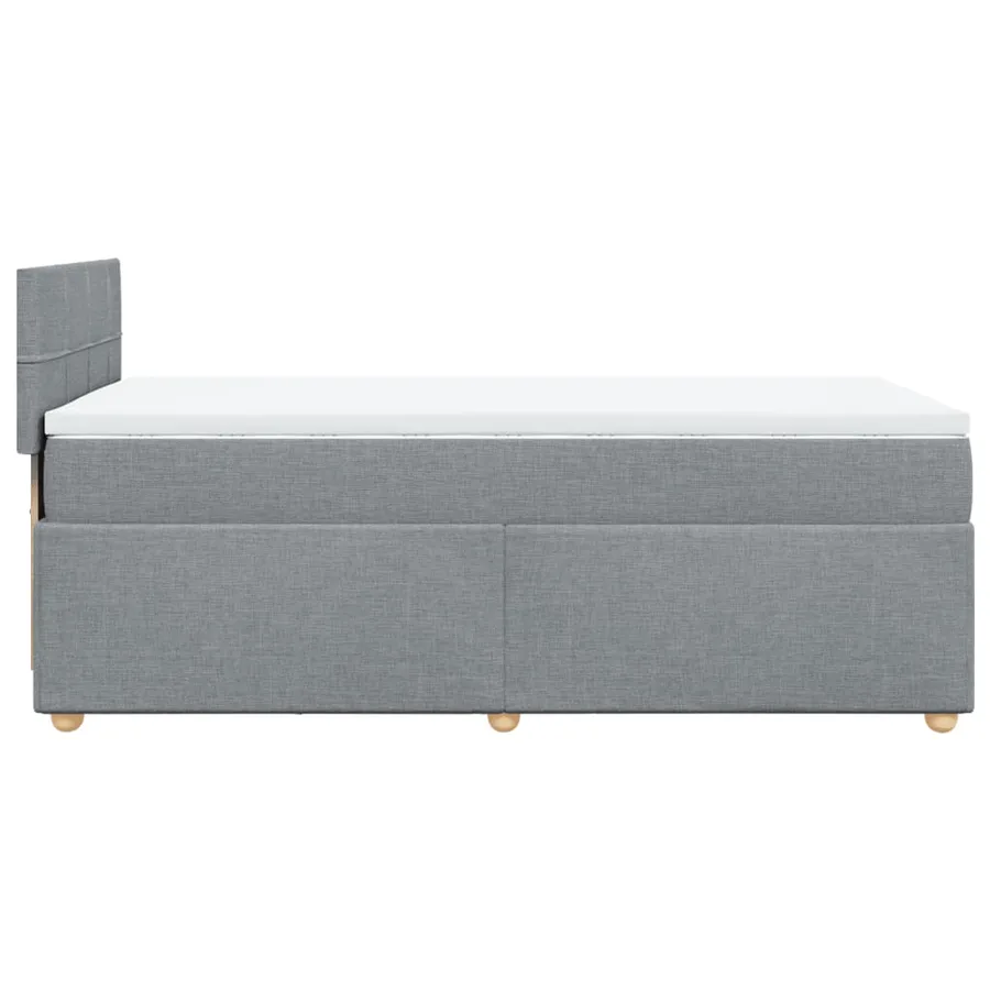 Sommier à lattes de lit avec matelas Gris clair 90x200 cm Tissu - 7