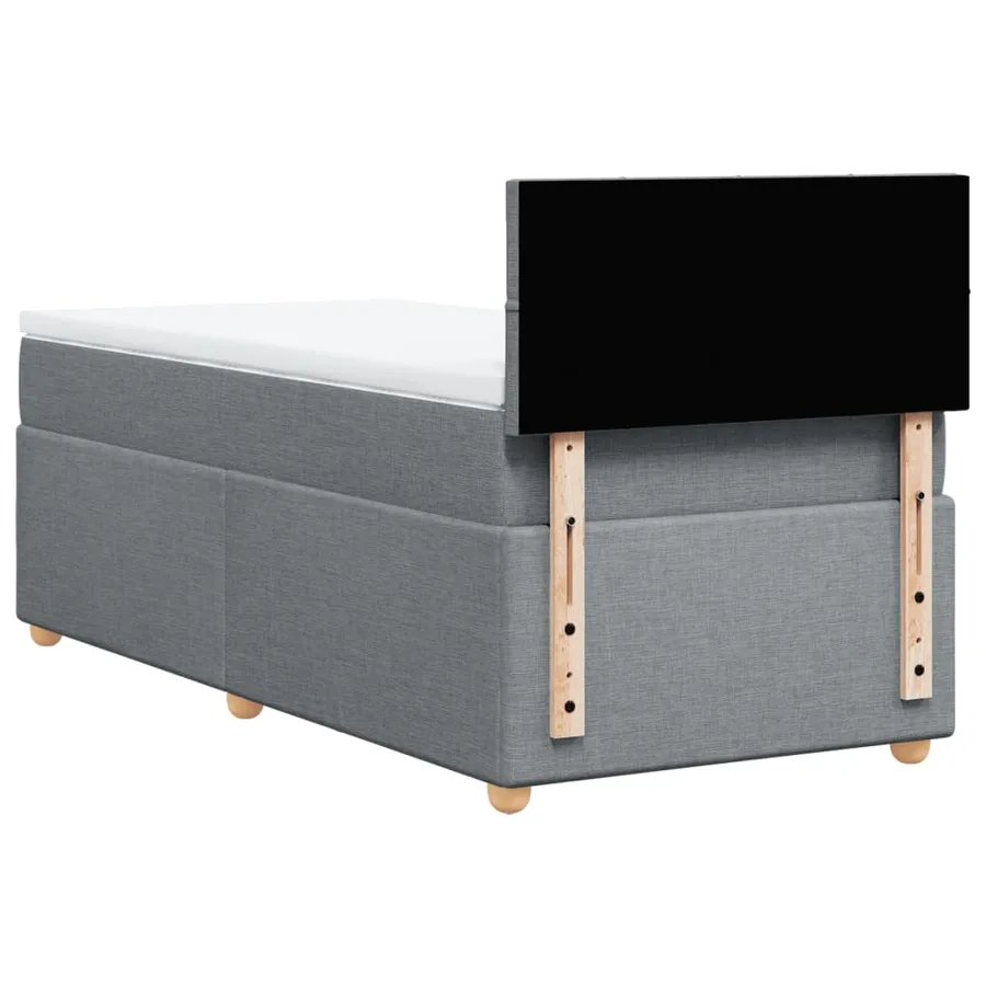 Sommier à lattes de lit avec matelas Gris clair 90x200 cm Tissu - 8