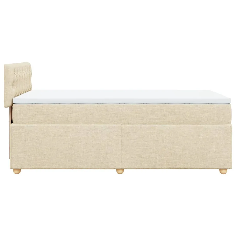 Sommier à lattes de lit avec matelas Crème 90x200 cm Tissu - 7