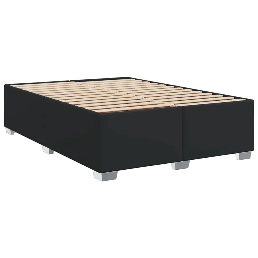 Sommier à lattes de lit avec matelas Noir 140x190 cm Similicuir - 5
