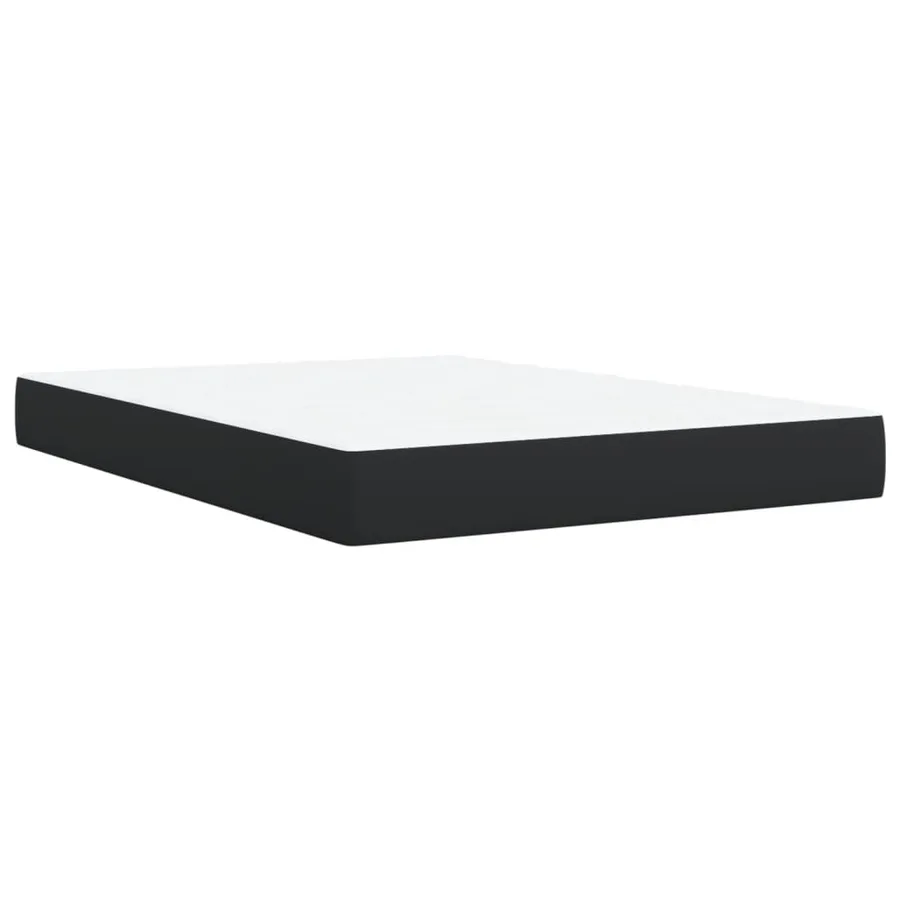 Sommier à lattes de lit avec matelas Noir 140x190 cm Similicuir - 6