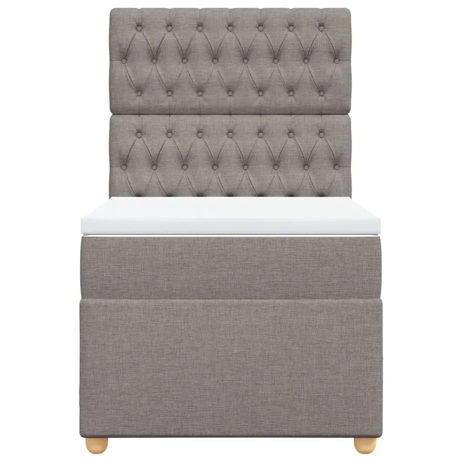 Sommier à lattes de lit avec matelas Taupe 100x200 cm Tissu - 4