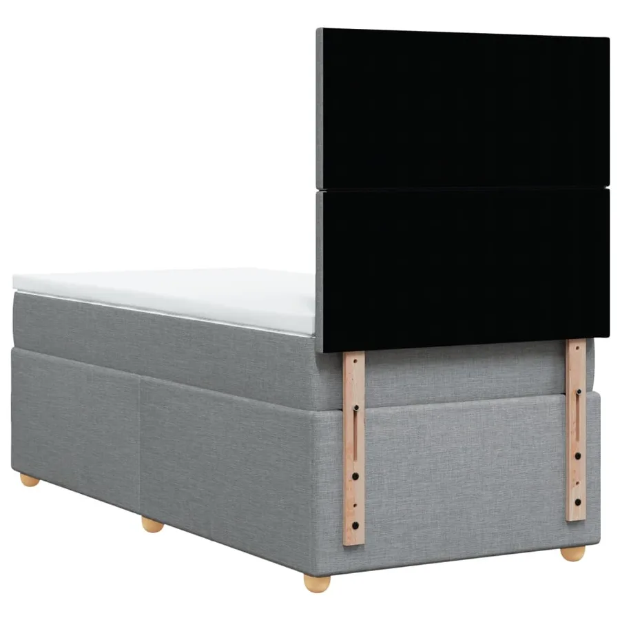 Sommier à lattes de lit avec matelas Gris clair 100x200cm Tissu - 6